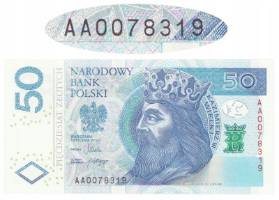 50 złotych 2012 - seria AA 0078319