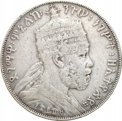 Etiopia - 1 birr 1894 Cesarz Menelik II – SREBRO