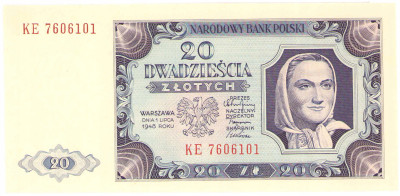 20 złotych 1948 seria KE