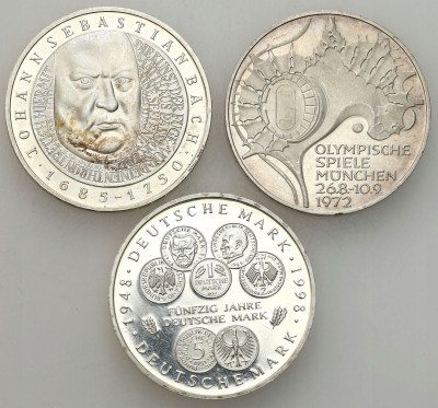 Niemcy. 10 marek 1972-2000, SREBRO – 3 szt