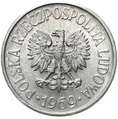 PRL. 20 groszy 1969 – Z RULONU