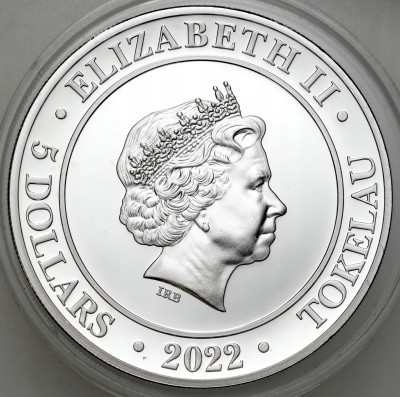 SREBRO uncja - 5 dolarów 2022 - bogini Europa na byku