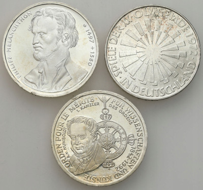 Niemcy. 10 marek 1972-1997, SREBRO – 3 szt