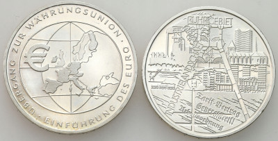 Niemcy. 10 euro 2002 i 2003, zestaw 2 monet – SREBRO