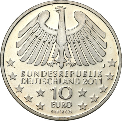 Niemcy 10 euro 2011 tunel drogowy pod Łabą w Hamburgu SREBRO