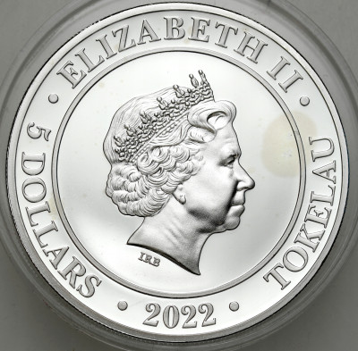 SREBRO uncja - 5 dolarów 2022 - bogini Europa na byku