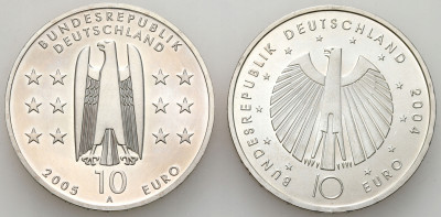 Niemcy. 10 euro 2005 i 2006, zestaw 2 monet – SREBRO