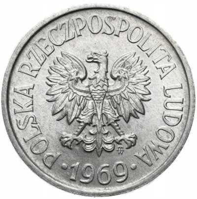 PRL. 20 groszy 1969 – Z RULONU
