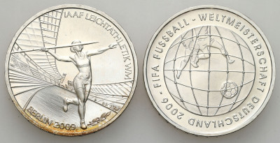 Niemcy. 10 euro 2005 i 2009, zestaw 2 monet – SREBRO