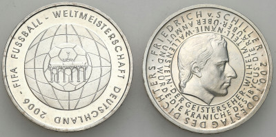 Niemcy. 10 euro 2005 i 2006, zestaw 2 monet – SREBRO