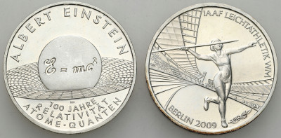 Niemcy. 10 euro 2005 i 2009, zestaw 2 monet – SREBRO