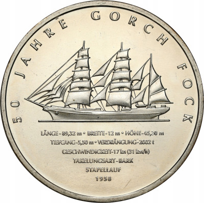 Niemcy 10 euro 2008 50 lat żaglowca Gorch Fock II