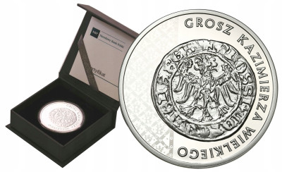 III RP. 20 złotych 2015 Grosz Kazimierza Wielkiego - SREBRO