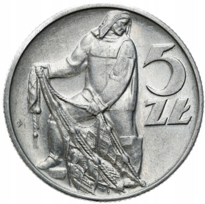 PRL. 5 złotych 1971 Rybak – MENNICZE i RZADSZE
