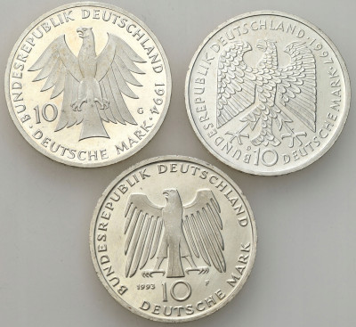Niemcy. 10 marek 1993-1997, SREBRO – 3 szt
