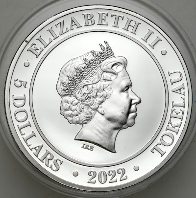 SREBRO uncja - 5 dolarów 2022 - bogini Europa na byku