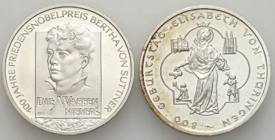 Niemcy. 10 euro 2005 i 2007, zestaw 2 monet – SREBRO
