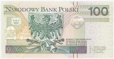Banknot 100 złotych 1994 - rzadka seria AA - niski numer 0006427