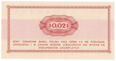 Bank PEKAO S.A. Bon na 2 centy 1969 seria Eo