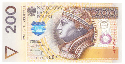 200 złotych 1994 seria YB