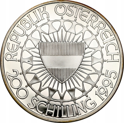 Austria - 200 szylingów 1995 olimpiada - narciarz - SREBRO