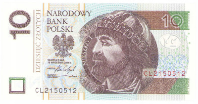 10 złotych 2016 seria CL
