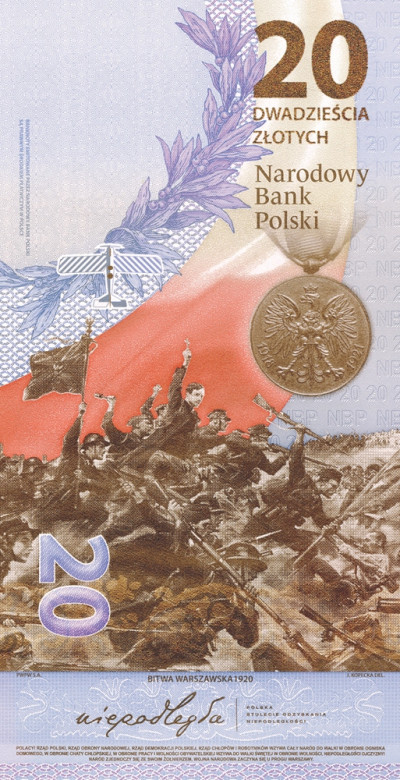 Banknot kolekcjonerski 20 złotych 2020 PWPW Bitwa Warszawska 1920