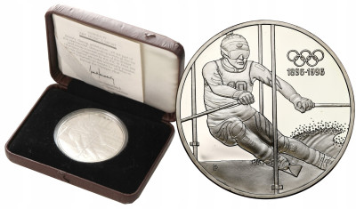 Austria - 200 szylingów 1995 olimpiada - narciarz - SREBRO