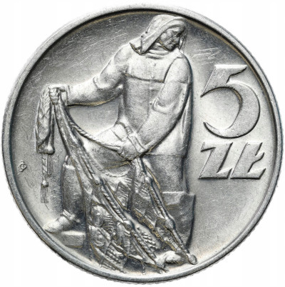 PRL. 5 złotych 1971 Rybak – MENNICZE i RZADSZE