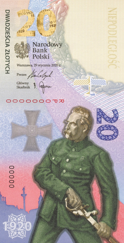 Banknot kolekcjonerski 20 złotych 2020 PWPW Bitwa Warszawska 1920