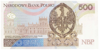 500 złotych 2016 seria AC