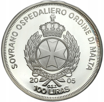 Malta. 100 lir 2005, Jan Paweł II – SREBRO