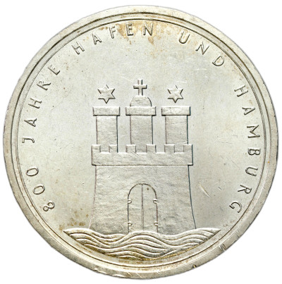 Niemcy. 10 marek 1989, 800 rocznica - Port Hamburg – SREBRO