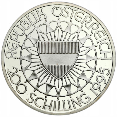Austria. 200 szylingów 1995, gimnastyka artystyczna – SREBRO
