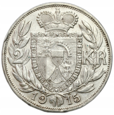 Lichtenstein. 2 korony 1915 – SREBRO