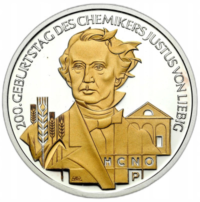 Niemcy. 10 euro 2003, 200 rocznica urodzin - Justus von Liebig – SREBRO