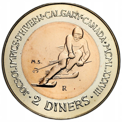 Andora. 2 dinery 1985, XV Zimowe Igrzyska Olimpijskie, Calgary 1988 SREBRO