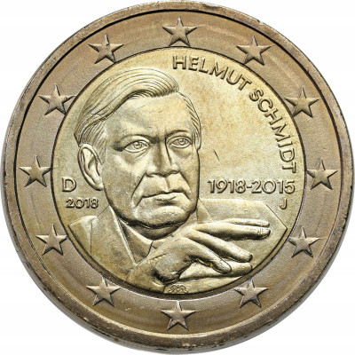 Niemcy. 2 euro 2018 J, 100 rocznica urodzin - Helmut Schmidt
