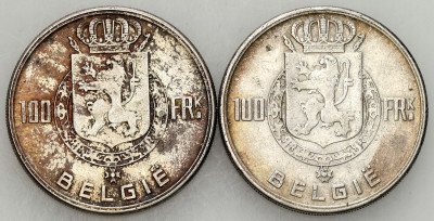 Belgia. 100 franków 1949 i 1951, SREBRO – 2szt