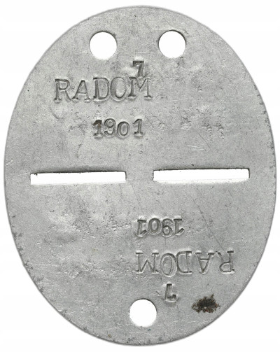 II RP. Wojsko Polskie. Nieśmiertelnik wz. 31