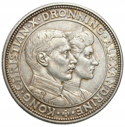 Dania. 2 korony 1923, Srebrna rocznica ślubu – SREBRO