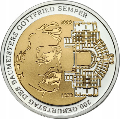Niemcy. 10 euro 2003, 200 rocznica urodzin - Gottfried Semper – SREBRO