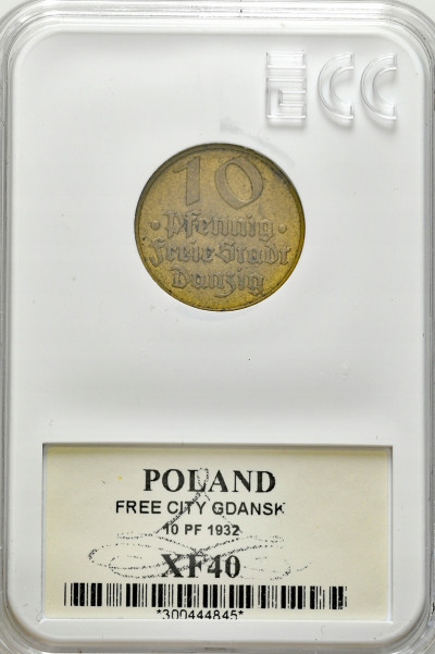 Wolne Miasto Gdańsk/Danzig. 10 fenigów 1932