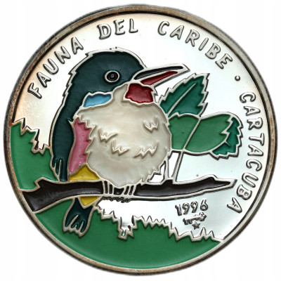 Kuba. 10 peso 1996, Płaskodziobek duży – SREBRO