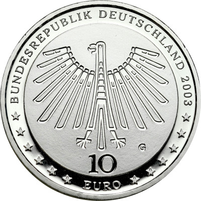 Niemcy. 10 euro 2003, 200 rocznica urodzin - Gottfried Semper – SREBRO
