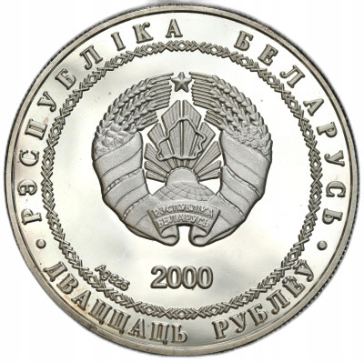Białoruś. 20 rubli 2000, Oly Sydney – SREBRO