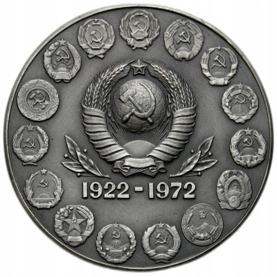 Rosja, ZSSR. Medal 1972 - 50 lat ZSRR - SREBRO