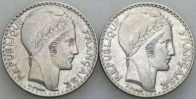 Francja. 20 franków 1933 – 1934 Paryż, SREBRO – 2 szt