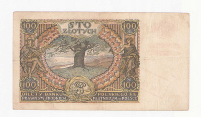 100 złotych 1932 seria AH - fałszywy nadruk