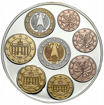 Niemcy. Medal 2002 Pierwsze monety Euro – UNCJA SREBRA